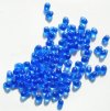 100 4x6mm Transparent Matte Sapphire Drop Beads